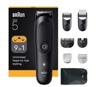Braun Tagliaerba All-in-One Series 5, kit 9-in-1, lama affilata, rasatura del corpo, AIO5540, nero