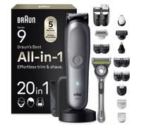 Braun Rasoio Elettrico Barba e Capelli Serie 9, Accessori AIO9540 Grigio