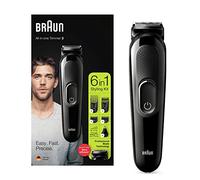 Braun Regolabarba Uomo MGK3220 6-In-1, Rifinitore Viso, Naso E Orecchie E Tagliacapelli. Nero