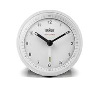 Braun Orologio Sveglia Classico Analogico Radio controllato per Fuso Orario Europa Centrale (DCF/GMT+1) con Funzione Snooze e Luce, Suono Sveglia Beep con crescendo, Bianco, BC07W-DCF