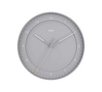 Braun Orologio da parete analogico grande Classic con movimento a scansione silenzioso, facile da leggere, diametro 30 cm in grigio, modello BC17G.