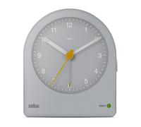 Braun Sveglia analogica Classic con snooze e retroilluminazione continua, movimento al quarzo silenzioso, allarme sonoro in crescendo, grigio, modello BC22G.