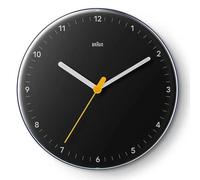 Braun BC26TW Orologio Analogico da Parete Nero Silenzioso Quarzo Tempo Insegn...