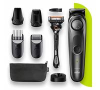 Braun Beard Trimmer 7 BT7340 - Rasoio barba da uomo, tagliacapelli per viso, lame affidabili, 39 impostazioni di lunghezza, nero/grigio