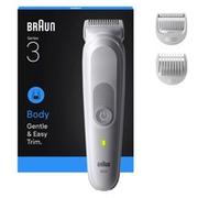 Braun Trimmer Per Il Corpo, Body Groomer Series 3, 3 Strumenti Per La Rasatura, Con Protezione SkinGuard, Durata Di 80 Min, Morbido Per Aree Sensibili, Rasatura E Rifinitura, Impermeabile, BG3530,