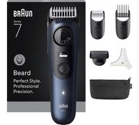 Braun Barttrimmer Serie 7 + 6 accessori, lama ProBlade affilata a vita, fino a 120 minuti di durata della batteria, 40 impostazioni di lunghezza, impermeabile, ruota di precisione e tasto di blocco,