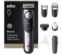 Braun Trimmer Barba Series 9, + 7 Strumenti Barbiere, 52 Lunghezze, ProBlade, BT9520, Cromo