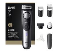 Braun Trimmer Barba Series 9, + 7 Strumenti Barbiere, 52 Lunghezze, ProBlade, BT9520, Cromo