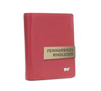 BRAUN BÜFFEL Portafoglio da uomo in vera pelle bovina, da golf con protezione RFID, formato verticale con 7 scomparti per carte di credito + anello, Colore: rosso, Classico
