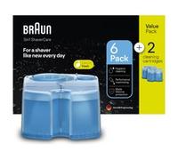 Braun CCR6+2 ShaverCare Cartucce di Ricarica 3in1 Clean & Renew Limone 8 Pezzi