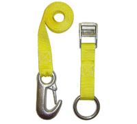Braun - Cinghia per Bagagliaio, Lunghezza 1,70 m, Larghezza 25 mm, con Anello e Gancio a carabina, Colore: Giallo