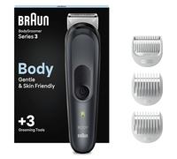 Braun Body Groomer 3 Rasoio Elettrico Corpo Uomo, Depilazione Uomo, Accessori Inclusi, Lama in Metallo, Ideale per Aree Sensibili, Gambe, Petto e Ascelle, Idea Regalo, BG3350 Nero e Grigio