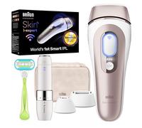 Braun Dispositivo di depilazione IPL a lunga durata per donne e uomini, Skin i·Expert, w/Free App, Vanity Case, Venus Razor, 2 testine intelligenti, trimmer viso Venus, alternativa per la depilazione
