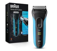 Braun Electric Series 3 - Rasoio con rifinitore di precisione, ricaricabile, per uomo, colore: blu/nero, 4 pezzi