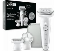 Braun Epilatore Elettrico Wet&Dry 40 Pinzette con Testina Oscillante colore Bianco/Argento Silk Epil 9 - SES9061