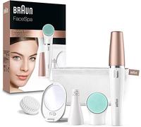 Braun FaceSpa Face Spa Depilatore Donna Epilatore Viso, Accessori Inclusi, Specchio e Pochette, Rivitalizza il Viso, 851V Bianco
