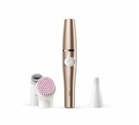 Braun FaceSpa Pro 921 Epilatore Viso Donna Bronzo 3 in 1, Sistema di Pulizia Viso E Rassodamento Della Pelle Per Risultati Come Dall’Estetista A Casa Propria, con 3 Accessori, Idee Regalo Donna