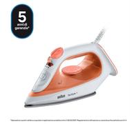 Braun Ferro da Stiro a Vapore Potenza 1900 Watt Funzione Vapore Verticale e Vapore Continuo colore Bianco e Arancione - SI1009OR TexStyle 1