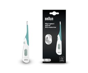 Braun High Speed Termometro digitale , Termometro stick digitale per utilizzo multisito , Per via orale, rettale o ascellare , Adatto a neonati e bambini , Marchio #1 tra i dottori 1 , PRT1000