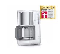 Braun Household PurShine KF 1500 WH - Macchina da caffè con filtro in vetro per fino a 10 tazze, sistema OptiBrew, spegnimento automatico, 1000 Watt, bianco, KF1500WH