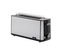 Braun Tostapane PurShine HT 1610 BK, 25 cm, 8 gradi di doratura, funzione di riscaldamento e scongelamento, vassoio raccogli briciole, 1030 W, nero