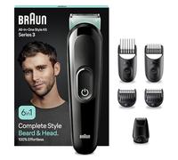 Braun Kit All-in-One Style Serie 3 MGK3421, kit 6 in 1 per la toelettatura di tutti i giorni per uomini, per tagliare la barba, tagliare i capelli e altro, tagliacapelli con lama ultra affilata,