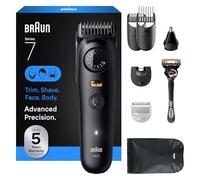 Braun Kit da barba all-in-one da uomo, serie 7 AIO 7530, barba, viso, naso, tagliaorecchie, tagliacapelli, body groomer e manscaping