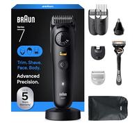 Braun Kit da barba all-in-one da uomo, serie 7 AIO 7535, barba, viso, naso, tagliaorecchie, tagliacapelli, body groomer e manscaping