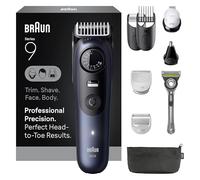 Braun Kit da barba all-in-one da uomo, serie 9 AIO 9530, barba, viso, naso, tagliaorecchie, tagliacapelli, body groomer e manscaping