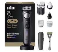 Braun Kit da barba all-in-one da uomo, serie 9 AIO 9555, barba, viso, naso, tagliaorecchie, tagliacapelli, body groomer e manscaping