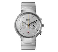 Braun Mens Chronograph with Date Analogue Quartz Watch, Silver Dial and Stainless Steel Bracelet, 40mm Stainless Steel Case, model BN0265SLBTG.