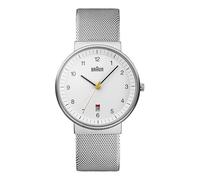 Braun Men's Quartz Three Hand Movement Watch with Analogue Display and Mesh Bracelet