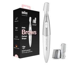 Braun Mini Rifinitore di Precisione per le Donne, Fg1106, Argento | Styling e Definizione delle Sopracciglia, Strumento di Definizione dei Contorni, Depilazione Viso Fuori Casa, a Batterie