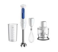 Braun MQ30202MWH Stabmixer Serie 3 | Frullatore a Immersione, PowerBell VPlus, 2 Velocità, Frusta in Acciaio Inox, Bicchiere 600ml, MQ30202M