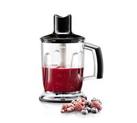 Braun MQ40 Accessorio Frullatore e Tritaghiaccio con Base Antiscivolo e Lame in Acciaio Inox per Minipimer MQ3, MQ700, MQ5 con Sistema EasyClick, 1,25 l, Nero