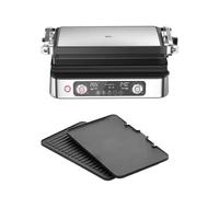 Braun MultiGrill 9 Pro CG 9140, Griglia Elettrica con 2 Termostati Indipendenti, 3 Posizioni di Cottura, Piastre Lavabili in Lavastoviglie, Vassoio Raccogli Grasso, 2200W, Nero/Acciaio Inossidabile