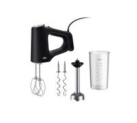 Braun MultiMix 5 - Hand Mixer con 3 Accessori, 800W, Nero | 7 Velocità + Turbo, Mixer Smoothstart e Anti-Schizzo, Include Fruste Multiwhisk, Ganci Impastatori, Asta in Metallo, HM5207BK