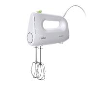 Braun MultiMix1 HM1010WH Sbattitore Modello 2023, 4 Velocità + Turbo, Dotato di 2 Fruste in Acciaio Inox e 2 ganci in acciaio inox, Motore Silenzioso, Leggero e Pratico, potenza 400watt, Bianco