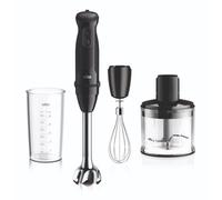 Braun MultiQuick 5 - Minipimer con 21 Velocità Variabili, 750W, Nero | Frullatore a Immersione, Asta in Acciaio Inox, Sistema EasyClick Plus, Frusta, Tritatutto 350ml, Bicchiere 600ml, MQ50246BK