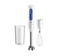 Braun MultiQuick3 MQ30.051M Minipimer, Frullatore ad Immersione Tecnologia PowerBell VPlus, Tecnologia Tedesca, 2 Velocità, Tecnologia Anti Schizzi, Bicchiere 600ml, Frusta a Filo, 900W, Bianco/Blu