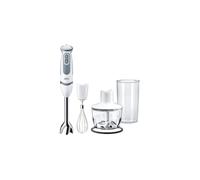 Braun MultiQuick5 Vario MQ5235WH MINIPIMER CON 5 ANNI DI ASSISTENZA, Frullatore, 21 velocità, Dotato di tritatutto da 500ml, frusta e Bicchiere da 600ml, Potenza 1000W, 3 accessori, bianco/grigio