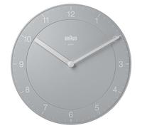Braun Orologio analogico da parete movimento al quarzo silenzioso, facile da leggere, 20 cm di diametro in grigio, modello BC06G.