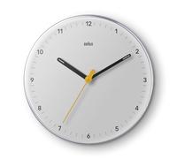 Braun Orologio da parete analogico classico con movimento al quarzo silenzioso di facile lettura, diametro 23 cm, bianco, modello BC26W.