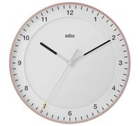 Braun Orologio da parete analogico classico grande con movimento silenzioso, facile da leggere, diametro 30 cm in rosa e bianco, modello BC17PW.