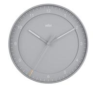 Braun Orologio da parete analogico grande Classic con movimento a scansione silenzioso, facile da leggere, diametro 30 cm in grigio, modello BC17G.