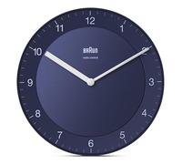 Braun Orologio da Parete Classico Radio controllato per Fuso Orario Europa Centrale (DCF/GMT+1) con Movimento silenzioso, Facile da leggere, Diametro di 20 cm, colore blu, modello BC06BL-DCF.