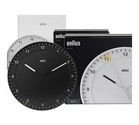 Braun Orologio da Parete Grande Analogico Classico Movimento Continuo Silenzioso, Facile da leggere, Diametro di 30 cm, Colore Nero, modello BC17B, BC17W (2 Pack).