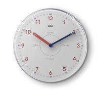 Braun Orologio didatticoda analogico con movimento silenzioso al quarzo, quadrante facile da leggere, 23 cm di diametro, bianco, modello BC26TW.