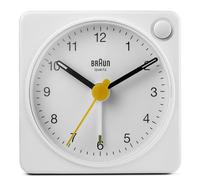 Braun Orologio Sveglia Analogico Classico viaggio con Funzione Snooze e Luce, dimensioni ridotte, Movimento al Quarzo silenzioso, Suono Sveglia Beep con crescendo, colore bianco, modello BC02XW.