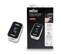 Braun Pulsossimetro 1 , Monitor accurato per ossigeno nel sangue da dito, Clinicamente validato , Per chi soffre di BPCO, polmonite e apnea notturna , Ottimo per gli atleti, YK-81CEU